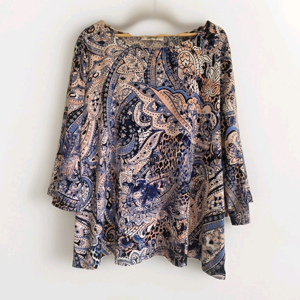 Jones Studio Women's Top Plus Size Flared Sleeve Stretch Size 1X